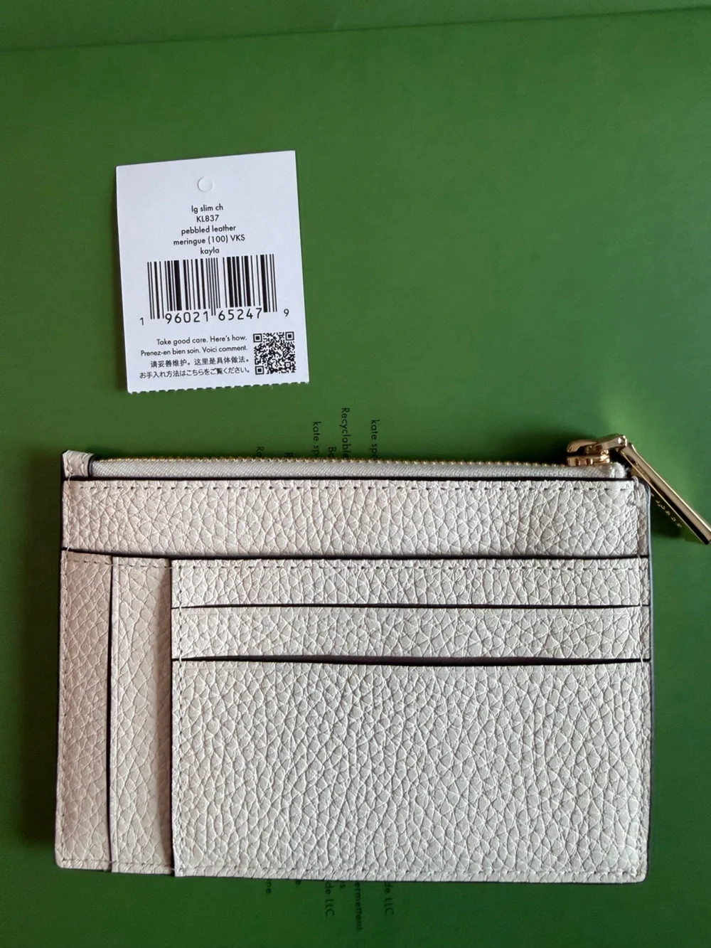 NWT kate spade Ivory Pebbled Leather Crossbody and Card Wallet Set